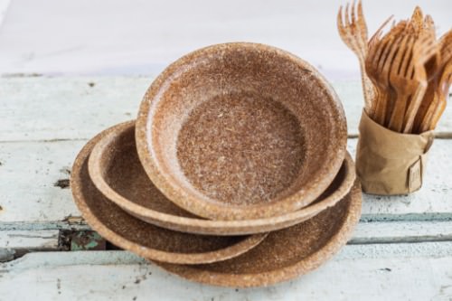 Gallery Biodegradable single-use wheat bran tableware 1