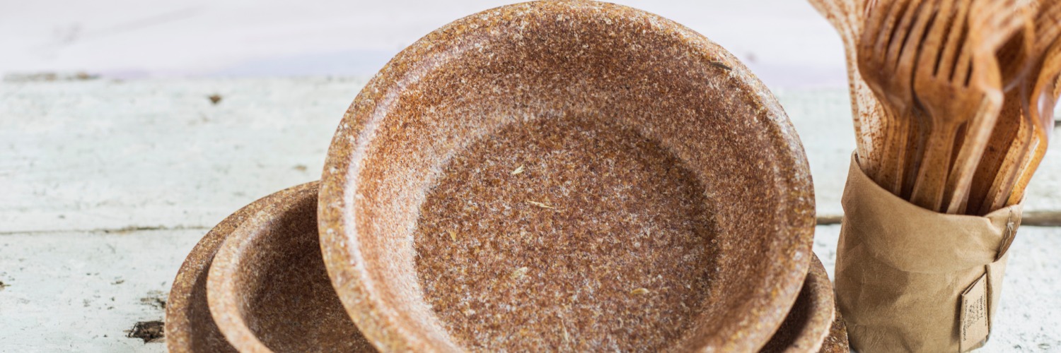 Gallery Biodegradable single-use wheat bran tableware 1